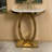 Oval Ring Frame Half Moon Entryway Console Table