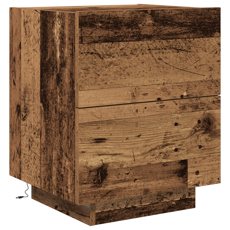 45cm W Manufactured Wood Bedside Table, Brown