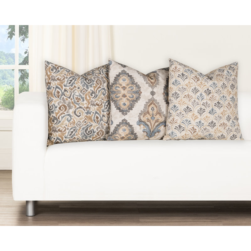 Coussin décoratif Magnolia Home Fashions, Polyester, H 22 po x l 22 po, Aqua Sea Grass