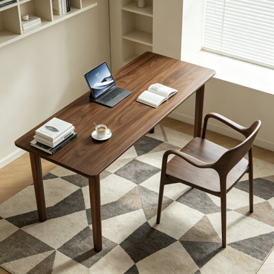 Simple Solid Wood Walnut Rectangle Desk