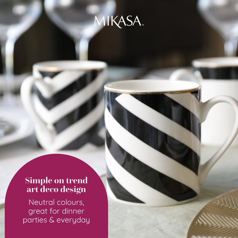 Mikasa Luxe Deco China Mugs, 380ml