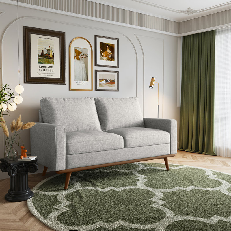 Causeuse de 58 po, 100% coton beige