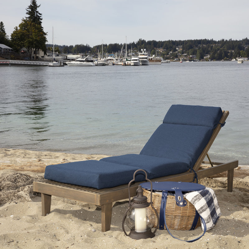Arden Selections Oceantex Outdoor Chaise Lounge 4" Cushion, Ocean Blue