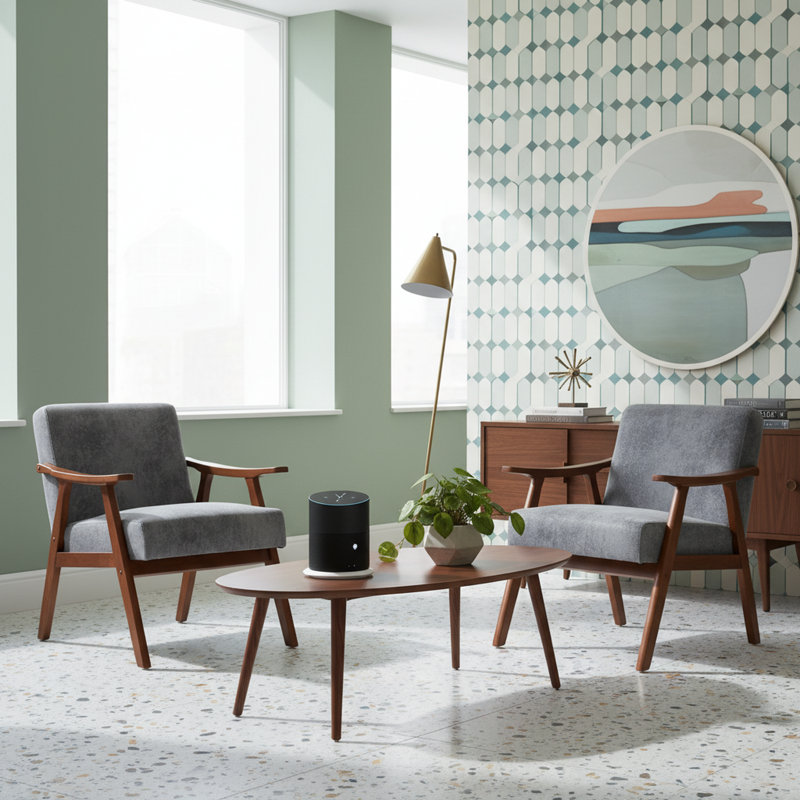 Mid Century Upholstered Office Guest Chair with Solid Wood Frame Armrests Frame and Armrests Conference Room Chairs