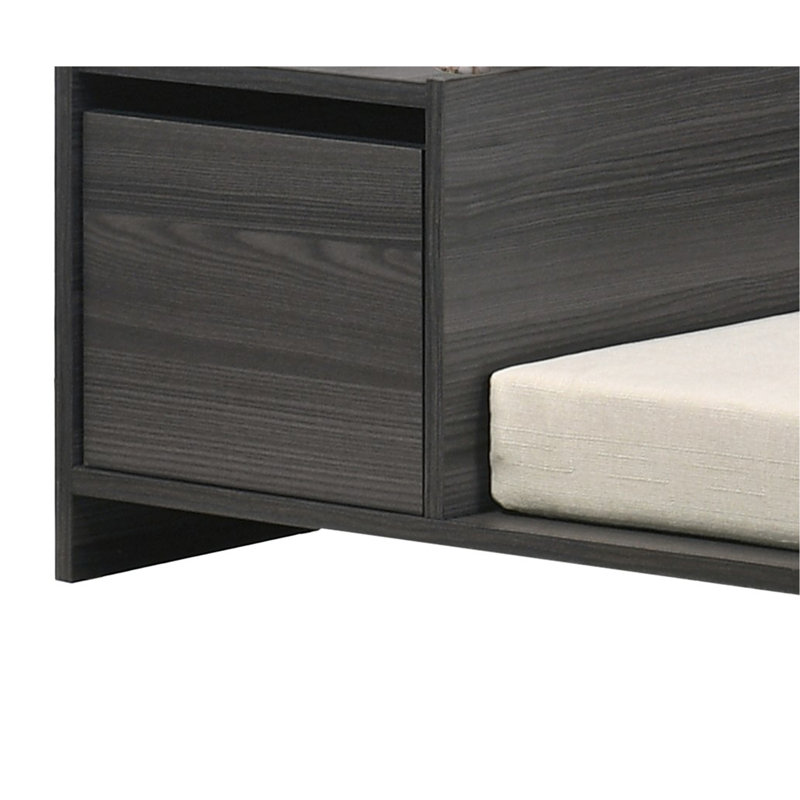 Lit pour animaux de compagnie moderne et confortable avec coussin et compartiment de rangement latéral Esme
