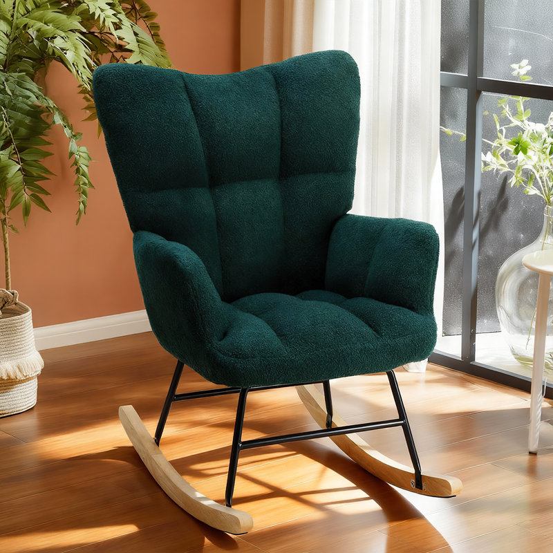 Chaise d'appoint berçante Kaelyb , H 38,98 po x l 27,56 po x P 33,46 po, Vert