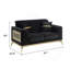 Causeuse rembourrée de style contemporain en bois avec accent doré et noir-1764089124