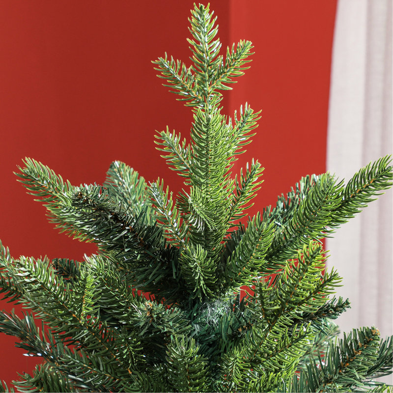 Arbre de Noël de 5 pi, 1309 pointes, branches articulées, support pliable, installation facile pour arbre de bureau artificiel avec base en métal stable, à assembler, idéal pour la maison et les vacances