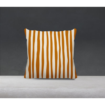 Malone Striped Spun Polyester Indoor/Outdoor Reversible Throw Pillow