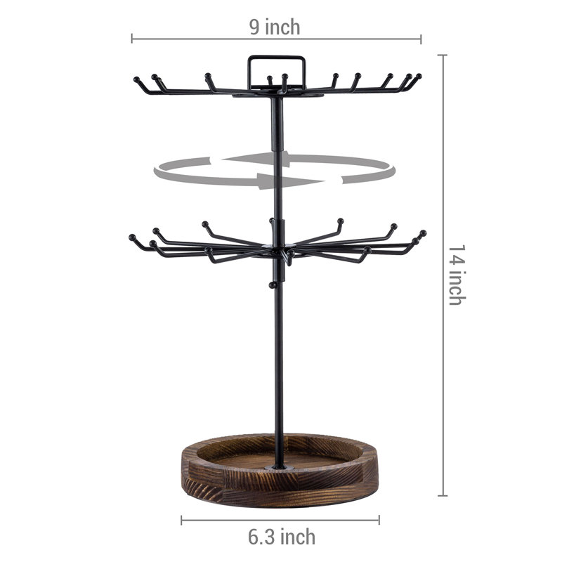 Metal 12-Hook Organizer Jewellery Stand