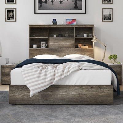 Izena Lighted LED  Bookcase Bed