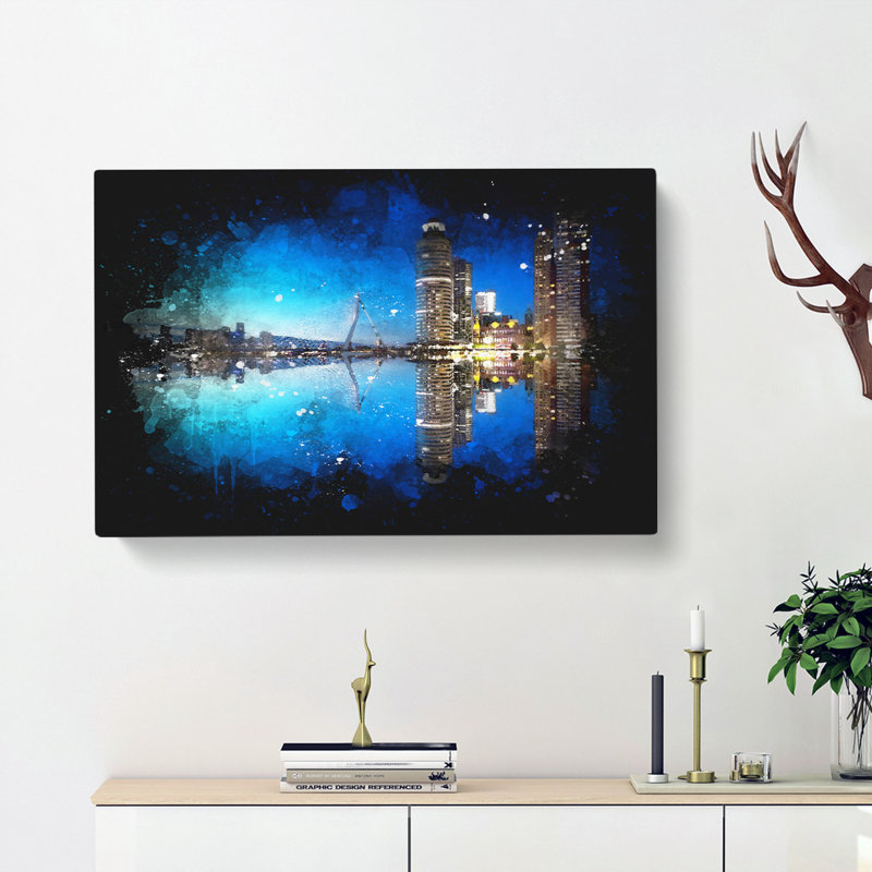 Reflection Of The Rotterdam Skyline - Wrapped Canvas, 40cm H x 60cm W x 3cm D