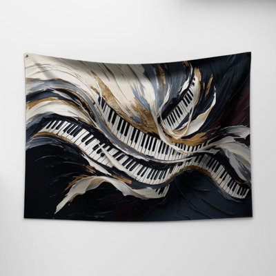Tapisserie murale «Music Piano Key»