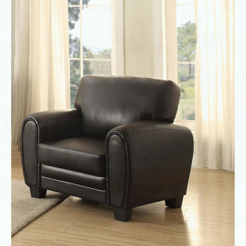 Fauteuil rétro en similicuir noir