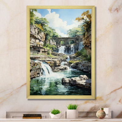Barrage majestueux, cascade impressionniste - paysage urbain, art mural