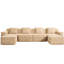 Canapé modulaire en forme de U à 4 places en velours côtelé avec confort en forme de nuage, coussins décoratifs, 2 repose-pieds amovibles et mousse à haute résistance Camel Comfort sans assemblage requis