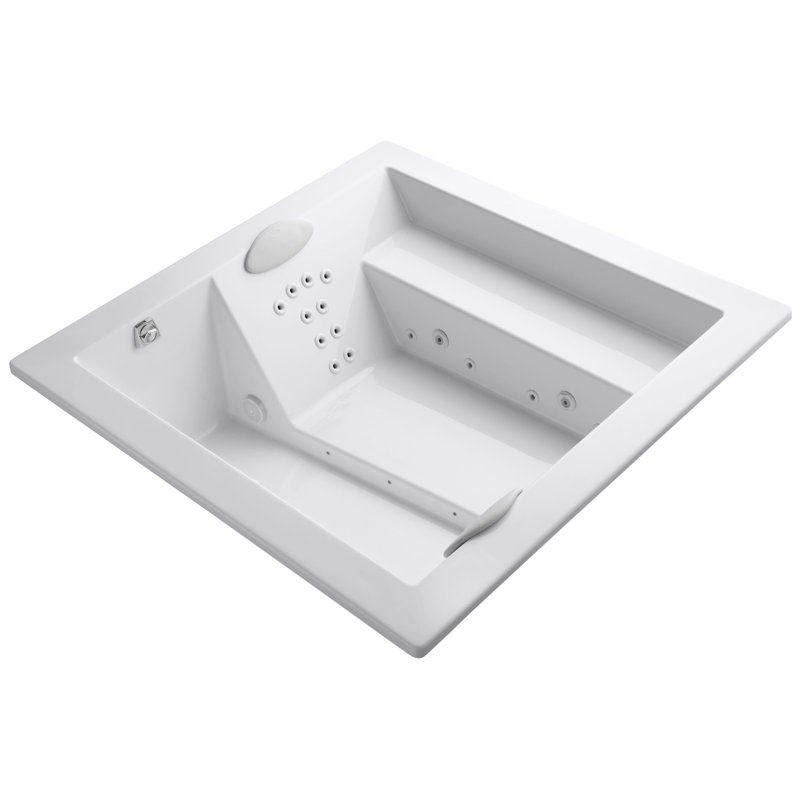 Baignoire tourbillon encastrée 69 "x 69" Consonence®, Blanc