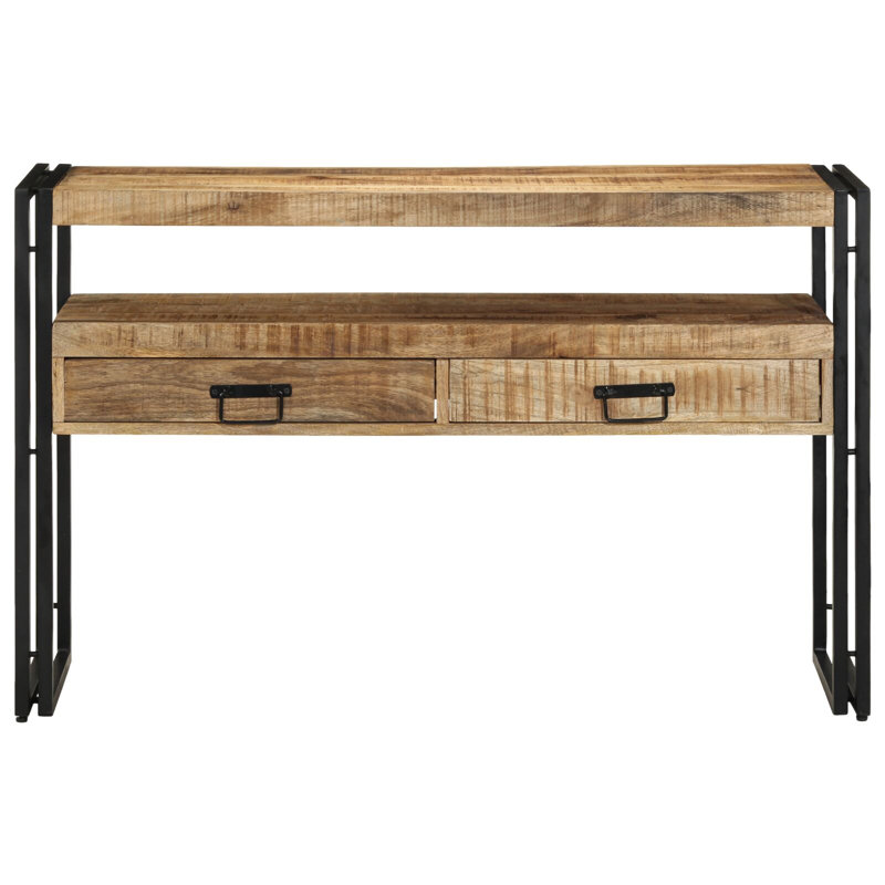 Natural Wood Solid Rough Mango Wood 120 X 33 X 75 Cm Side Table