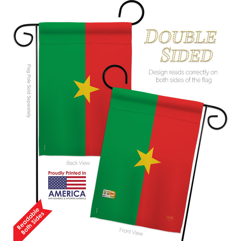 Burkina faso 2 côtés polyester 18,5 x 13 po ensemble de drapeau