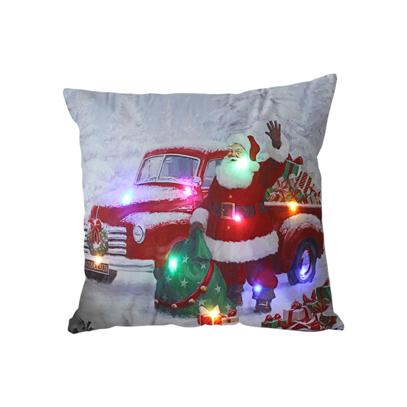 Christmas LED Pillows Holiday Gifts LED Pillows That Can Flash Or Stay On Two Mode Switching  Printed Sofa Pillows Cushions Pillowcases