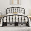 Metal Bed with Arched Headboard and Footboard-366297936-366383311