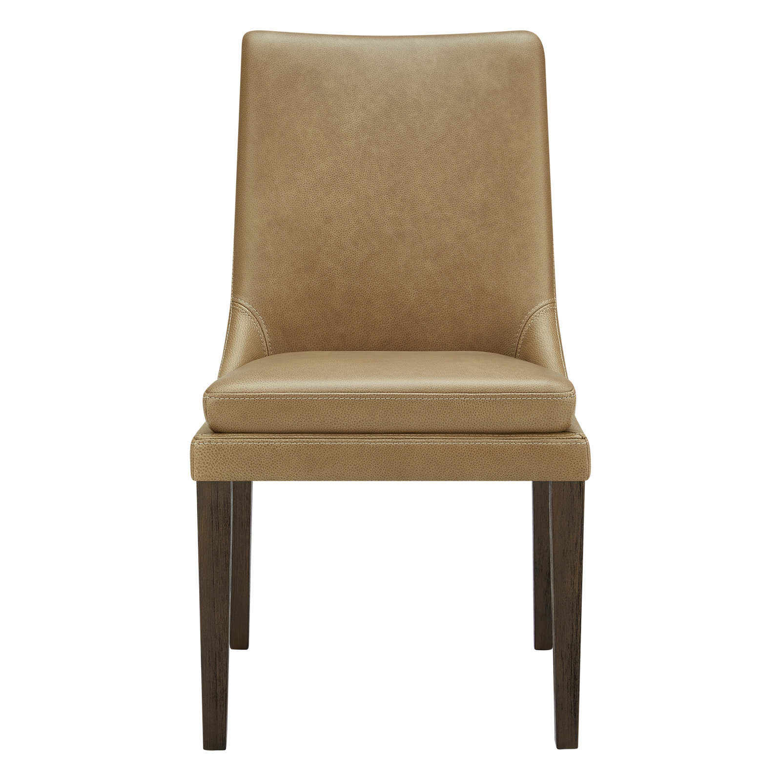 Niara Leather Upholstered Side Chair, Brown Genuine Leather