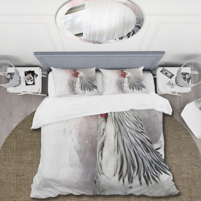 Ensemble de housse de couette traditionnel blanc en polyester microfibre Brahma