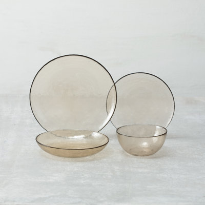Fortessa Los Cabos 16 Piece Glass Dinnerware Set