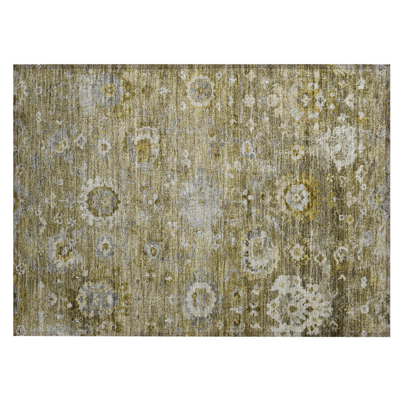 Machine Washable Indoor/Outdoor Chantille ACN1107 Brown Rug, Rectangle 1'8" x 2'6"
