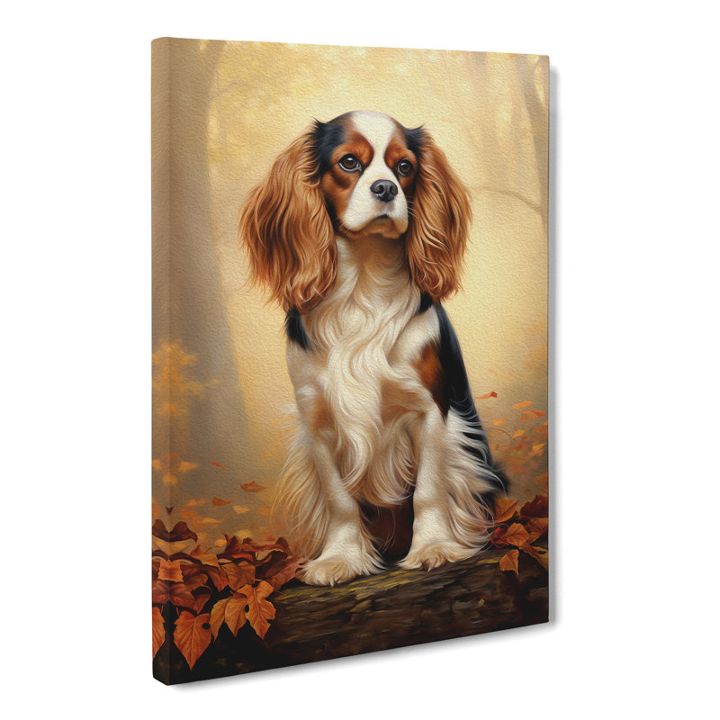 Cavalier King Charles Spaniel Hard Edge Painting - Print, 50cm H x 35cm W x 3cm D