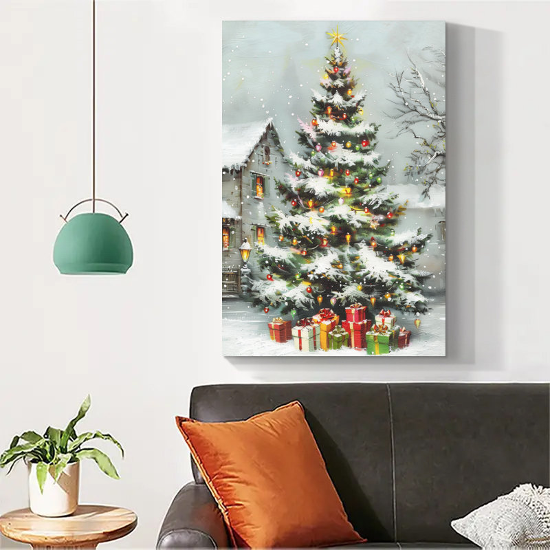 Art mural arbre de Noël, H 18 po x l 12 po