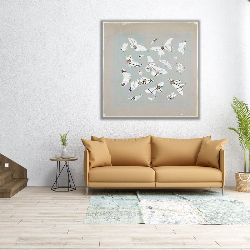 19ème siècle, constellations de papillons III - impression sur toile, H 16 po x l 16 po