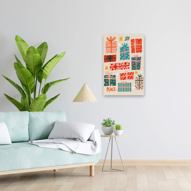 Winter Fun I - Blue Christmas Funky Green Art, H 24 po x l 16 po