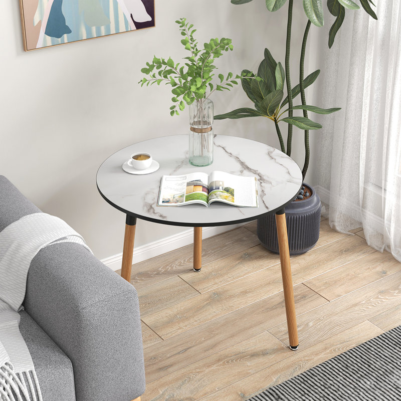 Villela Circular Dining Table with Stainless Steel Base