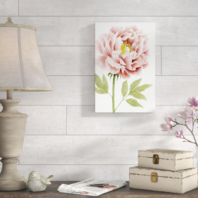Aquarelle, pivoine I, peinture sur toile