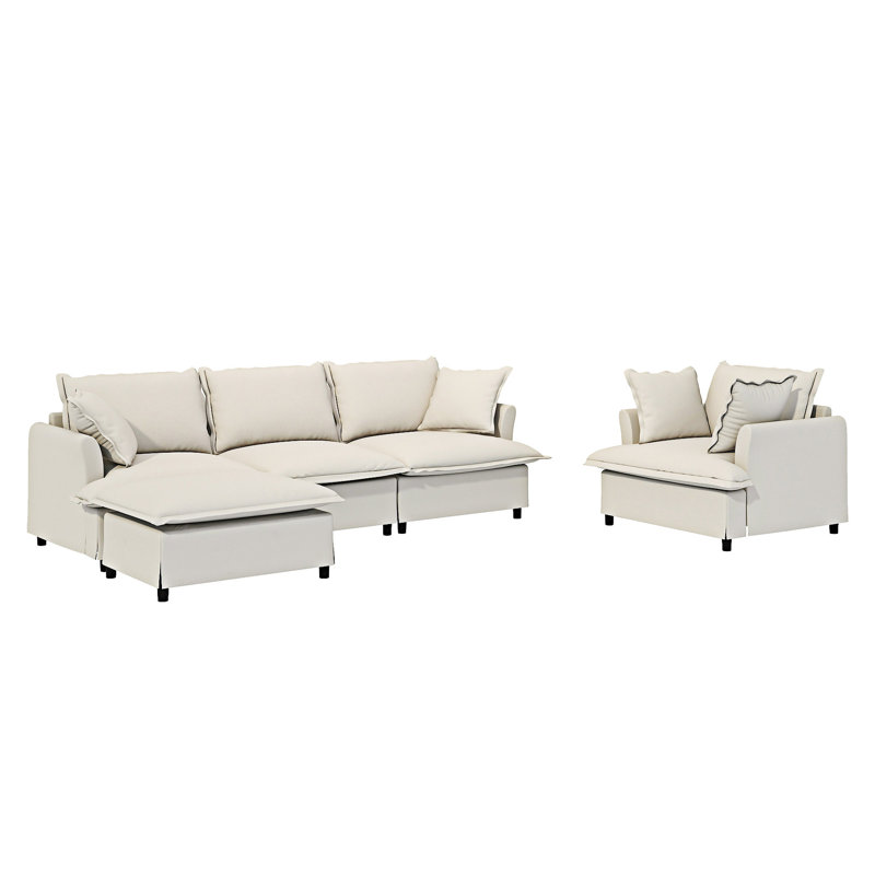 Ensemble de canapé modulaire rembourré modulaire, Beige