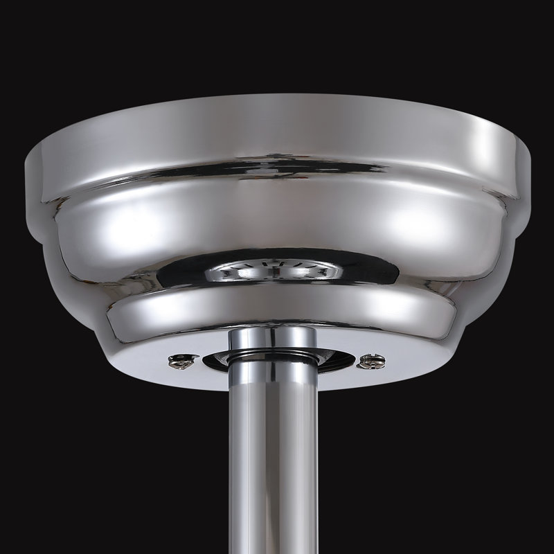 Ventilateur de plafond 48 po rétractable en cristal avec lumières DEL et télécommande, Chrome chrome