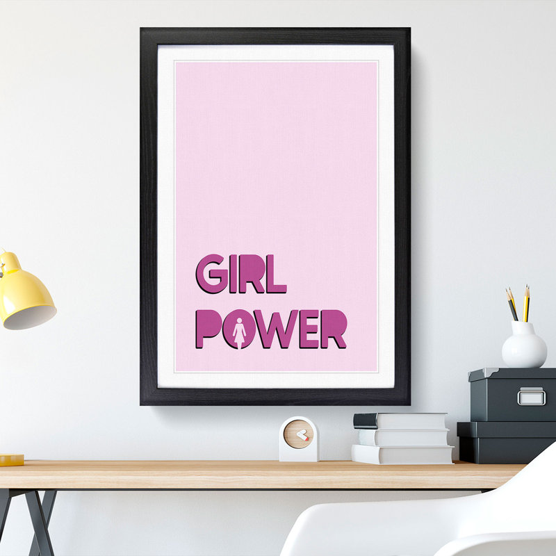 Power - Picture Frame Typography, 36cm H x 27cm W x 2cm D, Black Framed
