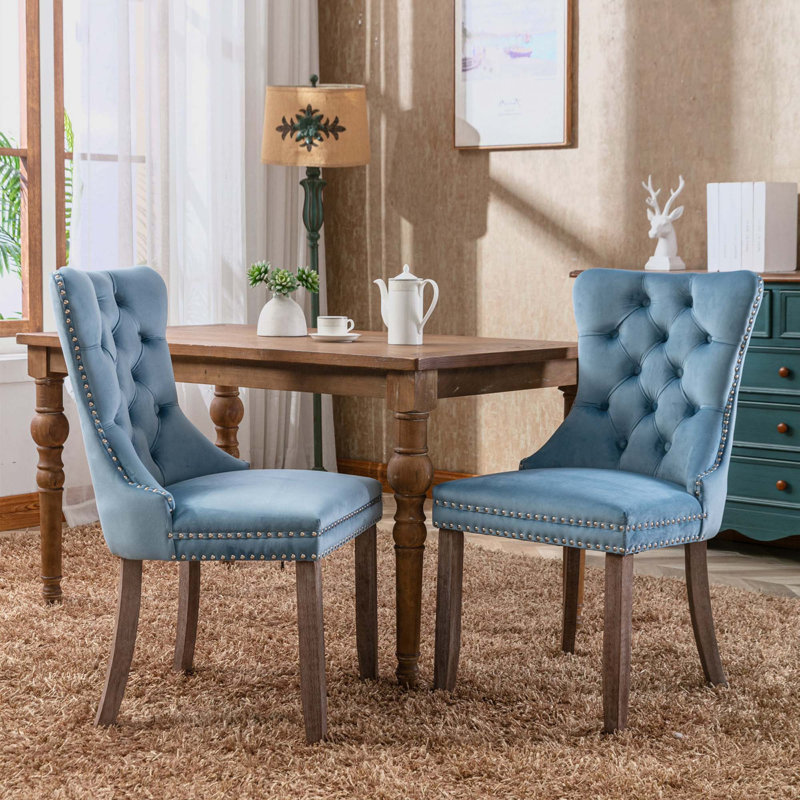 Chaise de salle à manger Ascano, Bleu clair