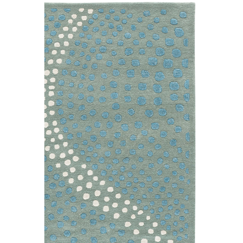 Tapis abstrait en laine et viscose touffeté à la main Candelo, Rectangle 6 pi x 9 pi