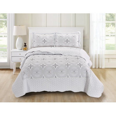 Ensemble de courtepointe réversible en microfibre Margene