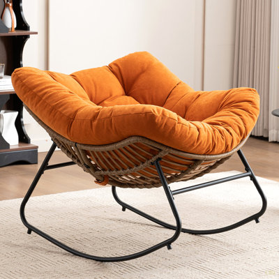 Chaise berçante, chaise d'appoint rembourrée en chenille, chaise berçante moderne pour chambre à coucher, salon, appartement