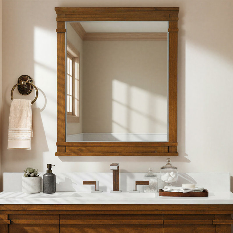 Lankford Wood Mirror, 28 x 1.25 x 30, Walnut