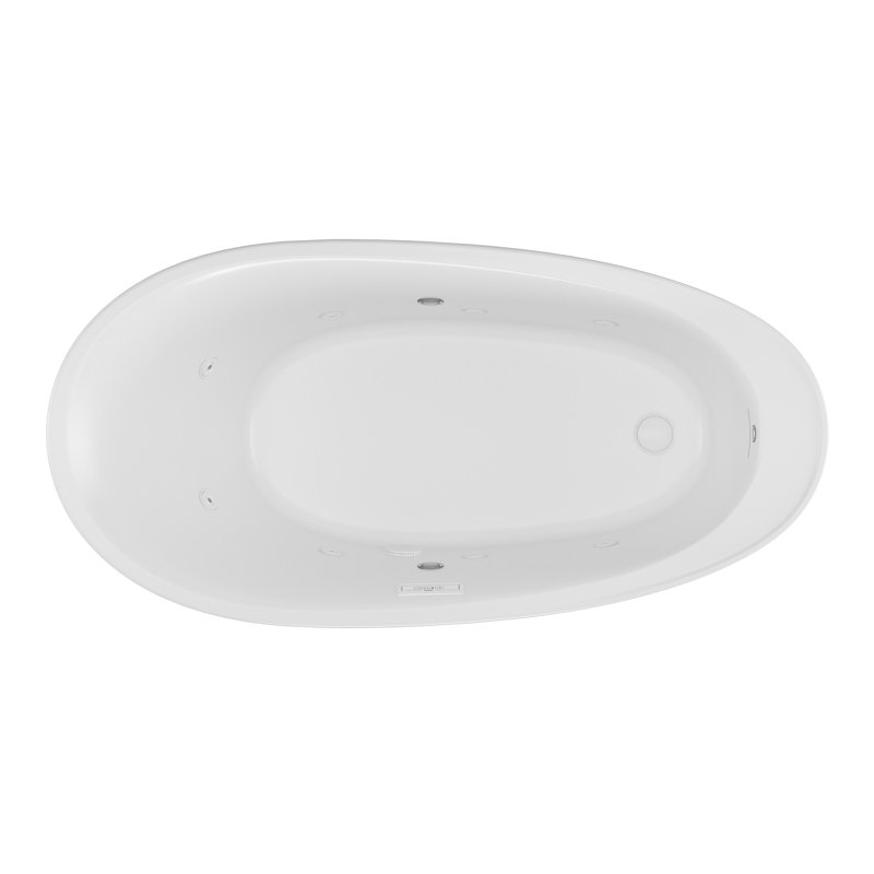 Bria® 6734 Deck Mount Compatible Acrylic Freestanding Whirlpool Chromatherapy Slipper Bath End Drain White With White Drain