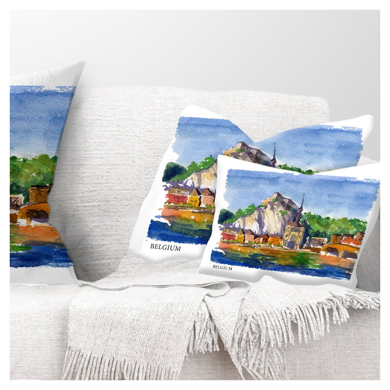 Coussin lombaire cityscape belgium vector