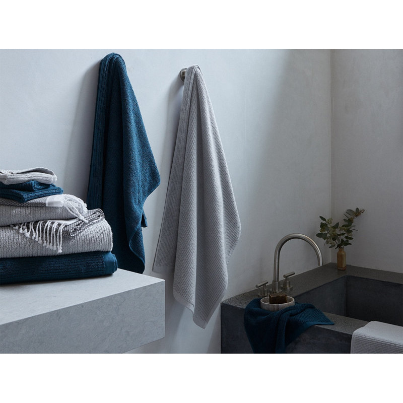 Temescal 100% Cotton Plush Ribbed Bath Sheet, Seal