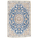 Modra Oriental Area Rug in Light Blue