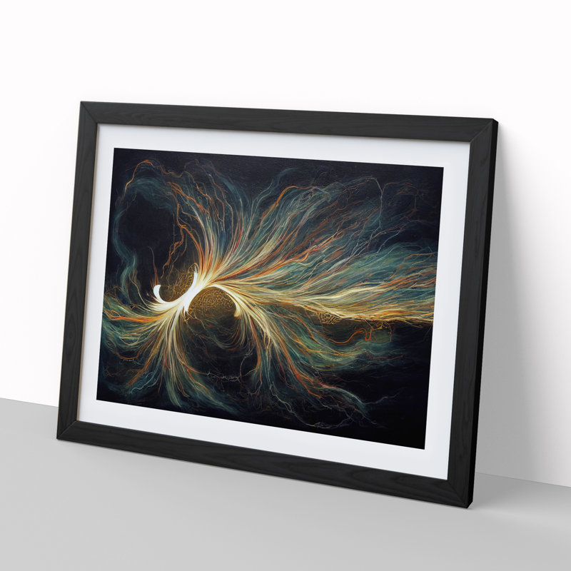 XH1022-3003X Electricity Art Painting Vol.1 - Single Picture Frame Print, 46cm H x 64cm W x 2cm D, Black