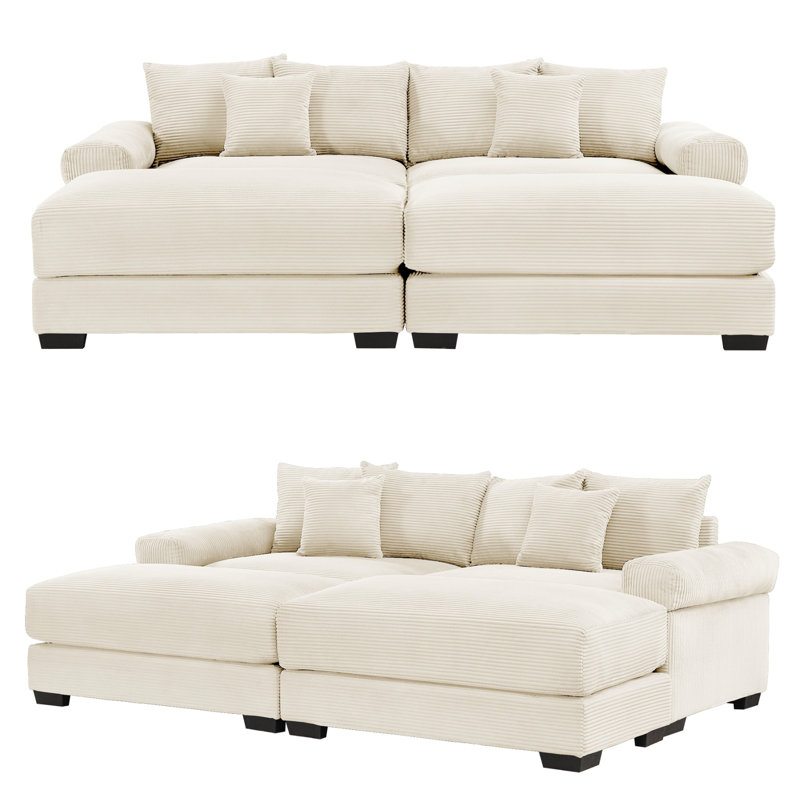 Canapé modulaire surdimensionné de 92 po Cloud, Crème