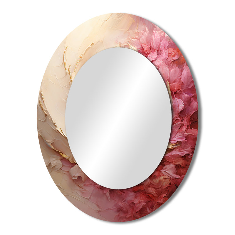 Miroir mural beige et rose, 43 po x 33 po